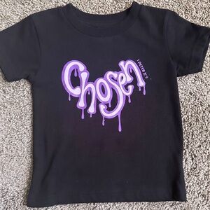 Black Kids T-Shirt with Purple Graphic